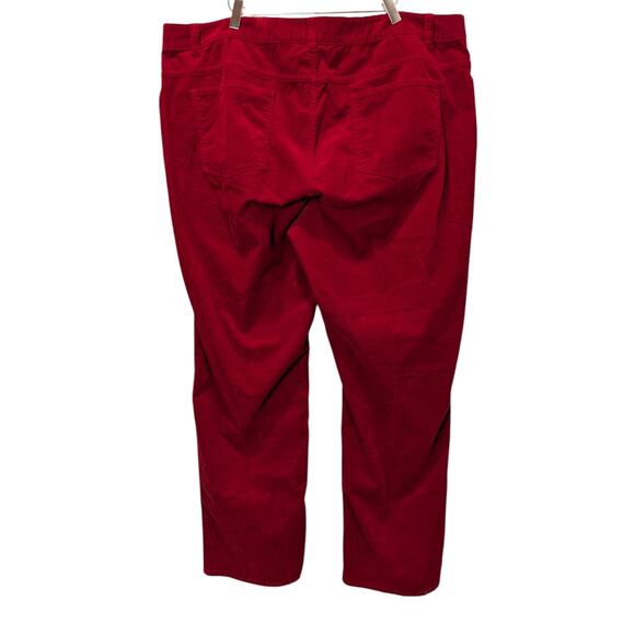 Talbots Women's Plus Sz 22W Heritage Red Corduroy Pants Straight Leg - Picture 3 of 6